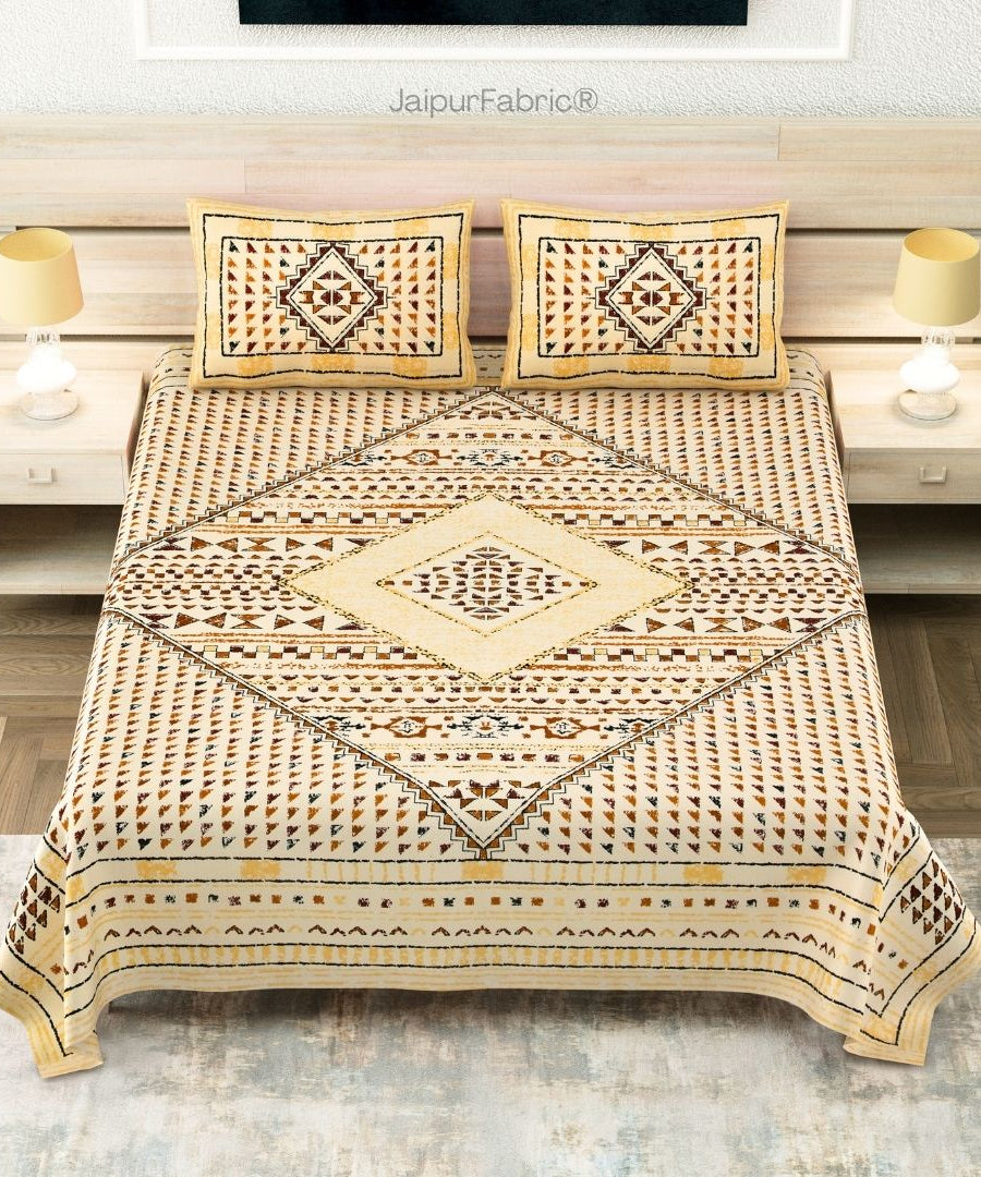 Golden Infinite Prosperity Pure Cotton King Size Bedsheet