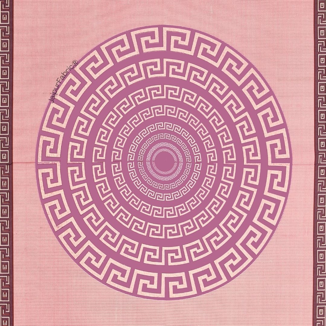 Pink Gemoetric Maze Pure Cotton King Size Bedsheet
