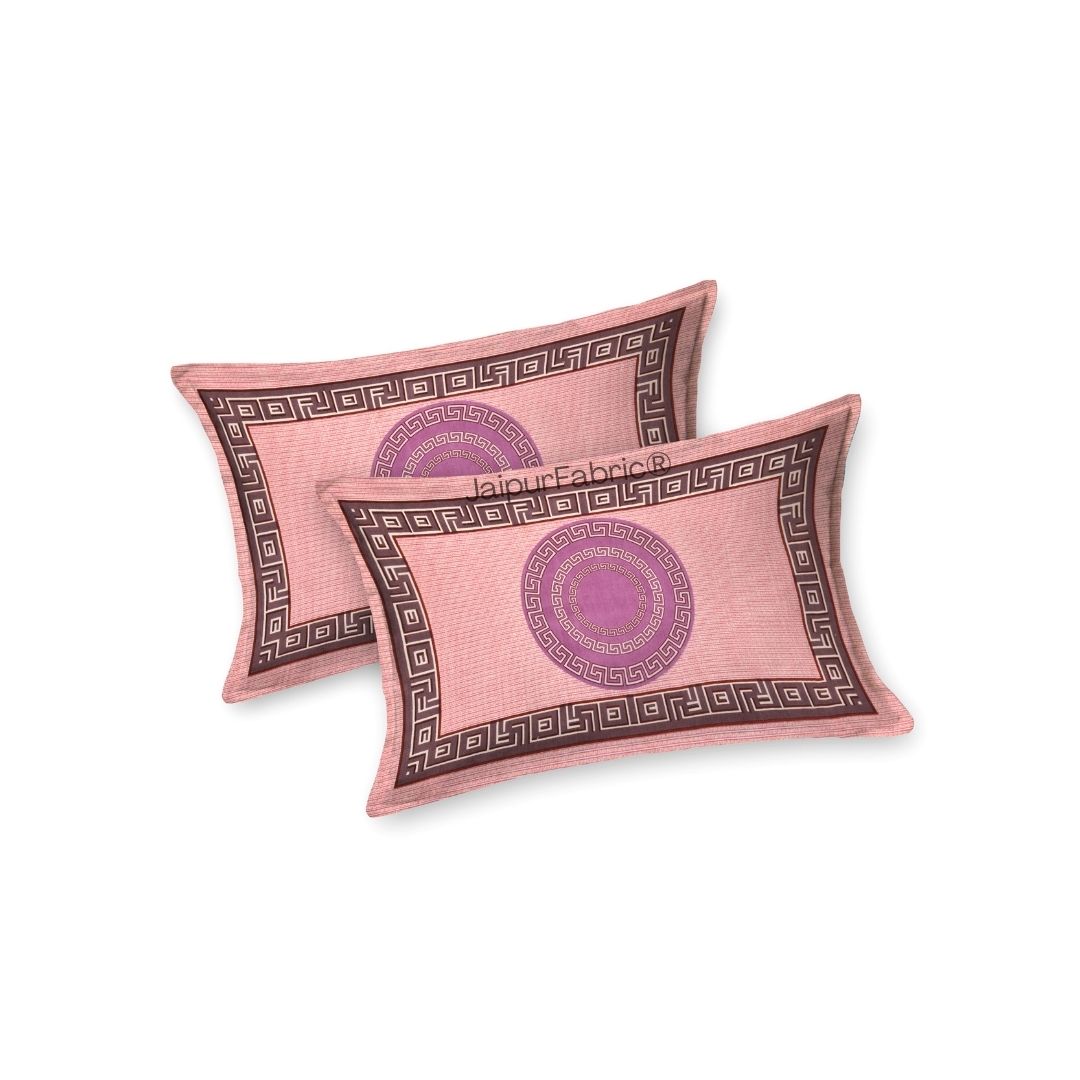 Pink Gemoetric Maze Pure Cotton King Size Bedsheet