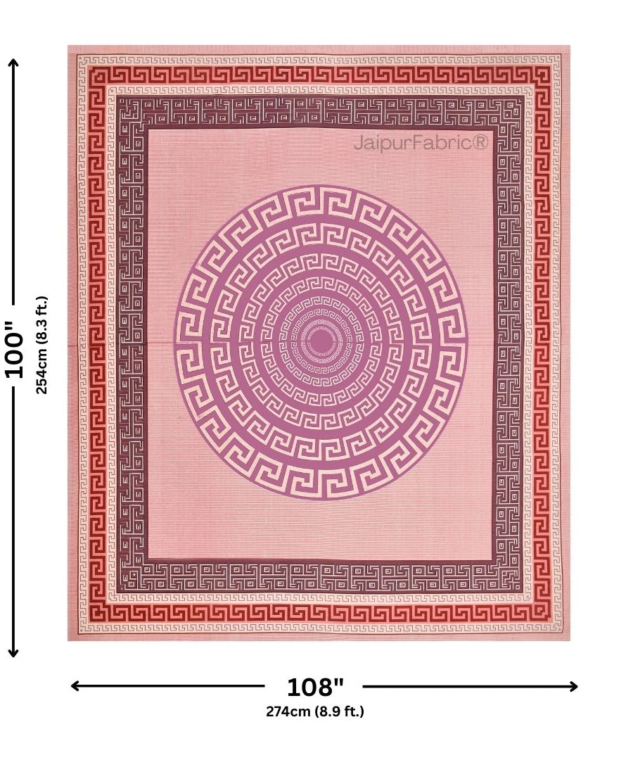 Pink Gemoetric Maze Pure Cotton King Size Bedsheet