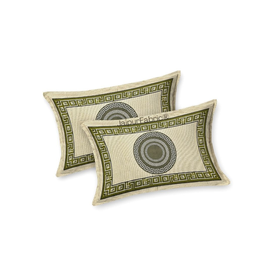 Green Gemoetric Maze Pure Cotton King Size Bedsheet