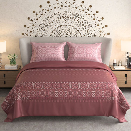 Modern Grace Blush Pink Percale Cotton King Size Bed Sheet for Elegant Interiors