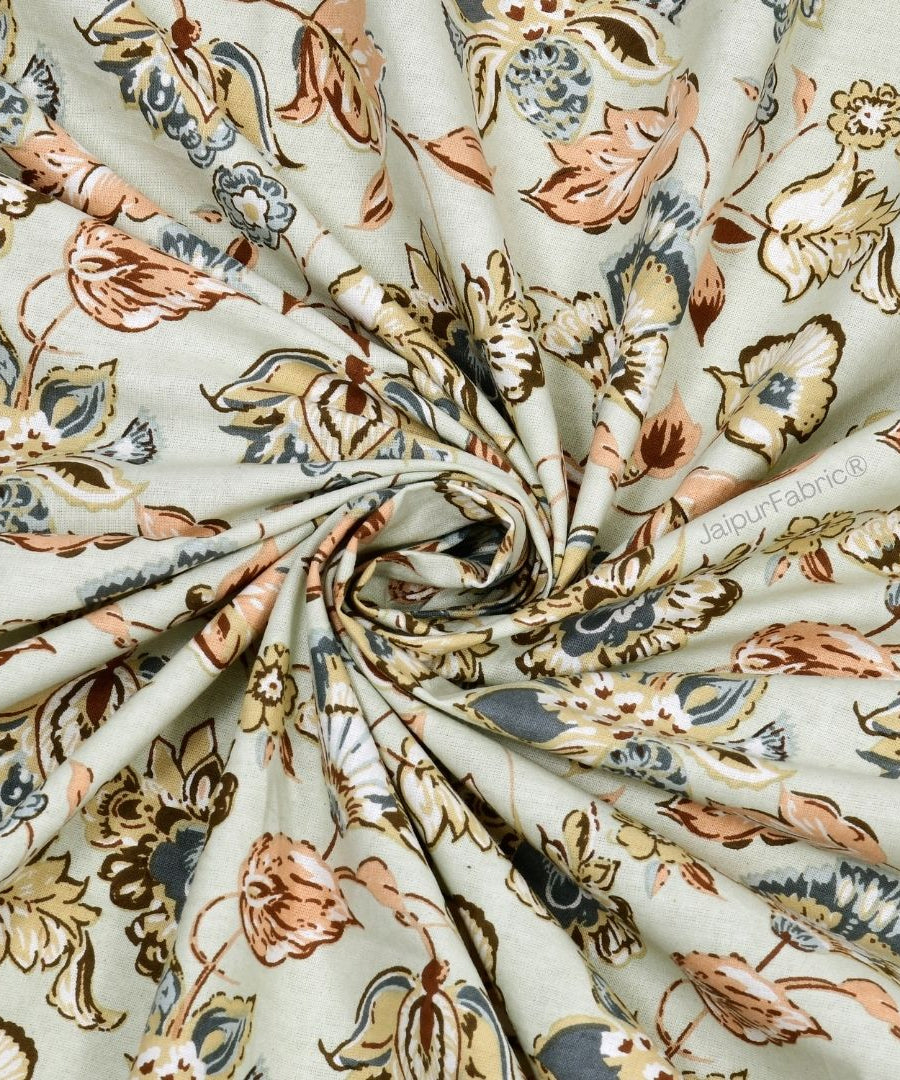 Floral Bliss Emerald Green Pure Cotton King Size Bedsheet