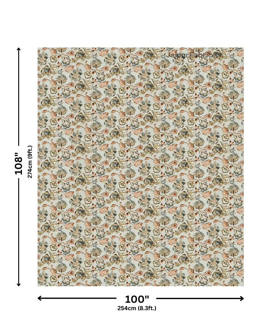 Floral Bliss Emerald Green Pure Cotton King Size Bedsheet