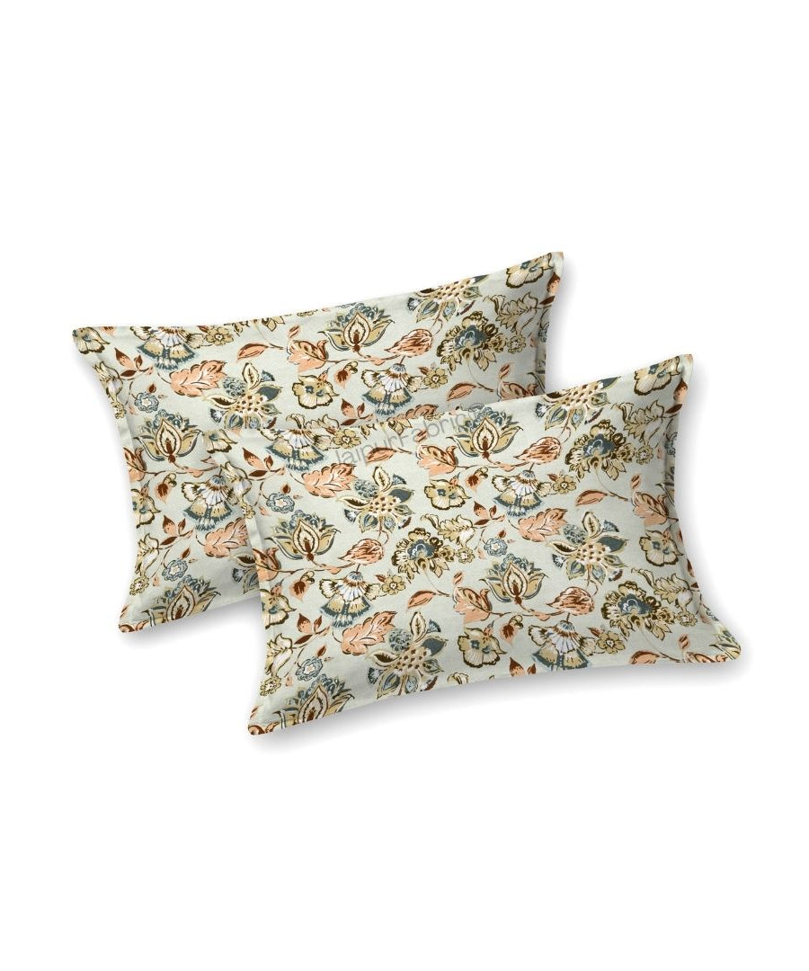 Floral Bliss Emerald Green Pure Cotton King Size Bedsheet