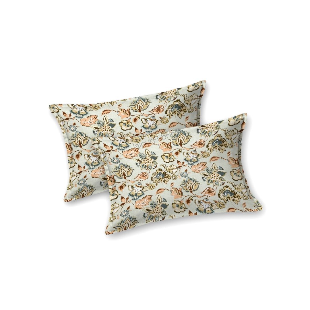 Floral Bliss Emerald Green Pure Cotton King Size Bedsheet