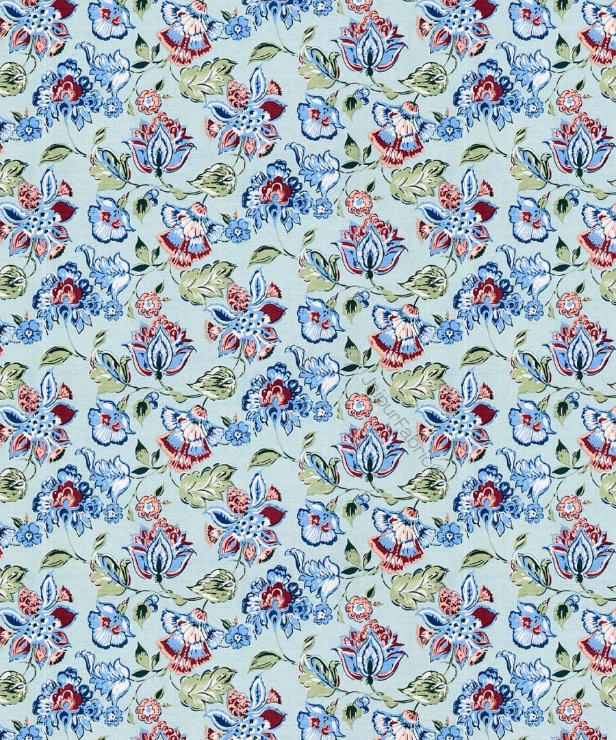 Floral Bliss Sapphire Blue Pure Cotton King Size Bedsheet