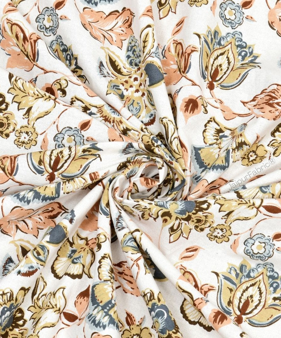 Floral Bliss Ruby Red Pure Cotton King Size Bedsheet