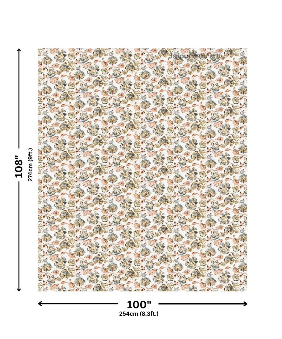 Floral Bliss Ruby Red Pure Cotton King Size Bedsheet