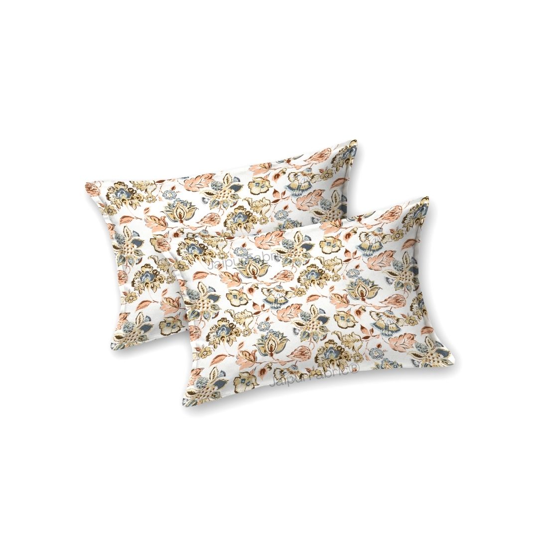 Floral Bliss Ruby Red Pure Cotton King Size Bedsheet