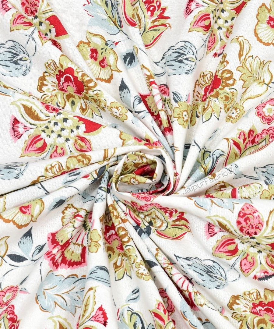 Floral Bliss Midnight Blue Pure Cotton King Size Bedsheet