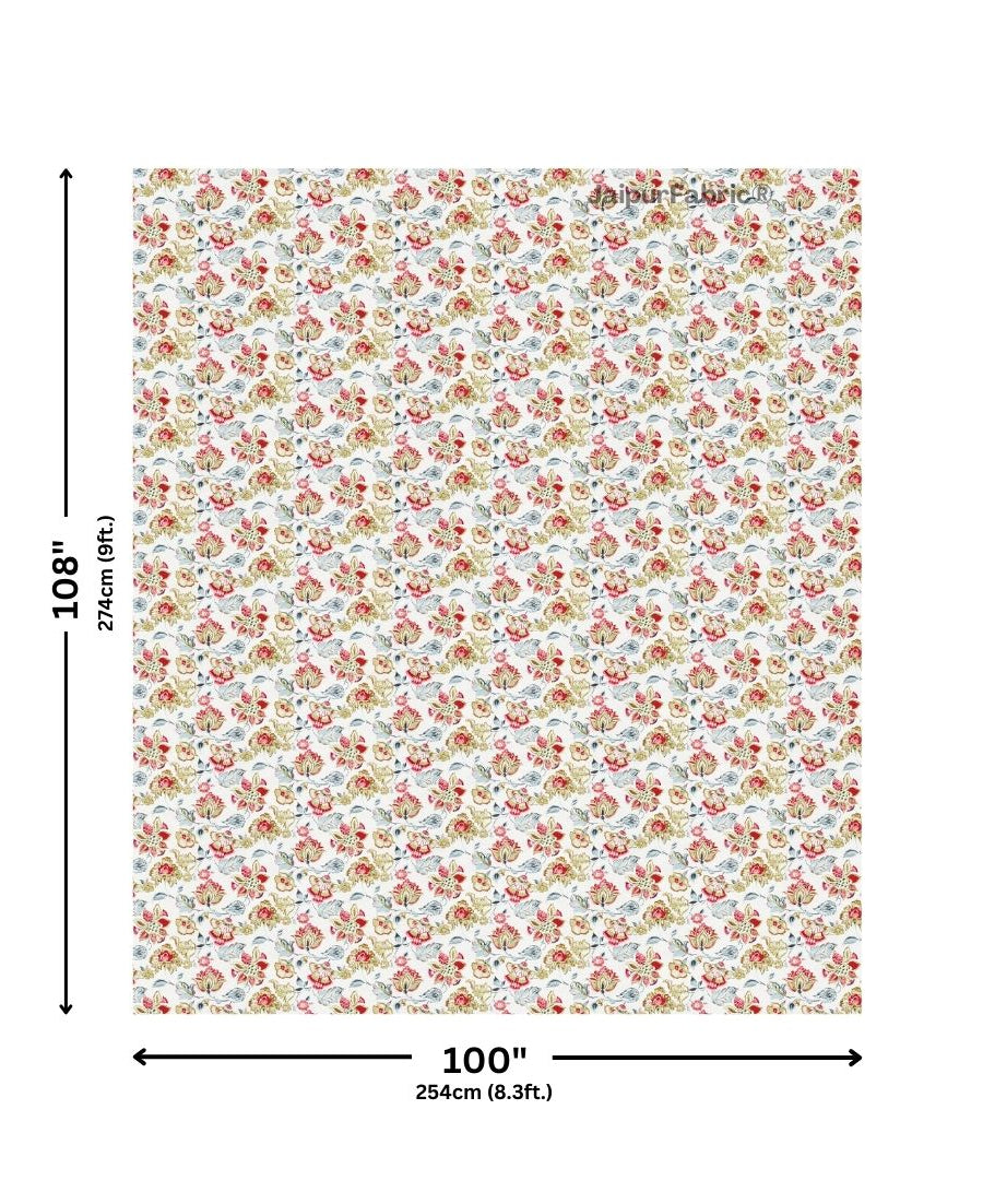 Floral Bliss Midnight Blue Pure Cotton King Size Bedsheet