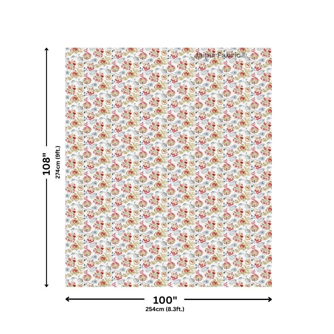 Floral Bliss Midnight Blue Pure Cotton King Size Bedsheet