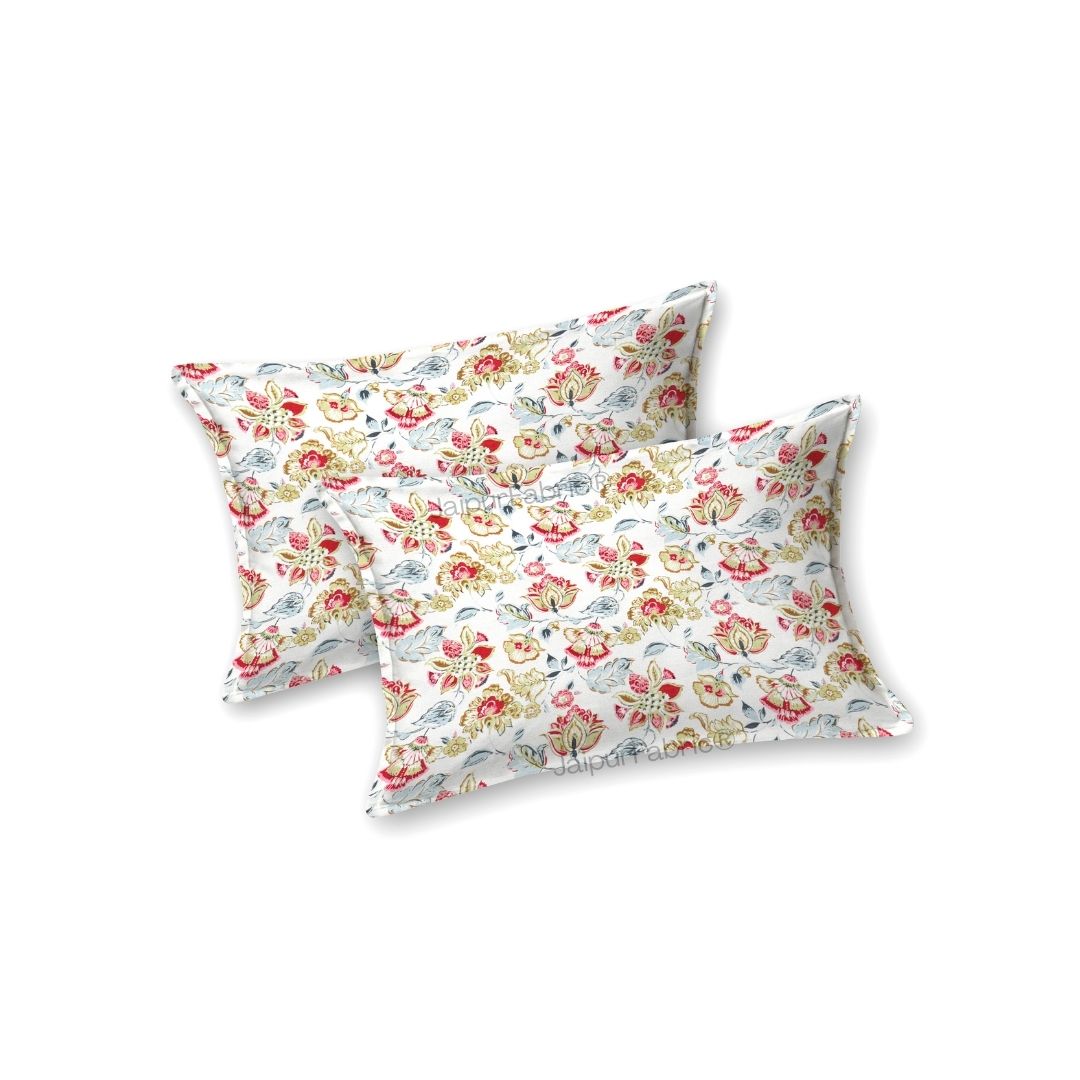 Floral Bliss Midnight Blue Pure Cotton King Size Bedsheet