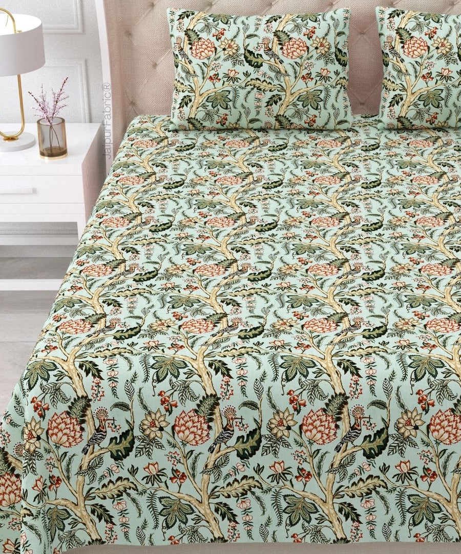 Wildwood Harmony Ash Grey Pure Cotton King Size Bedsheet