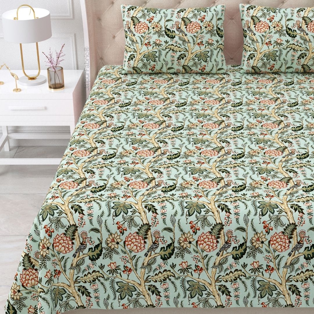 Wildwood Harmony Ash Grey Pure Cotton King Size Bedsheet