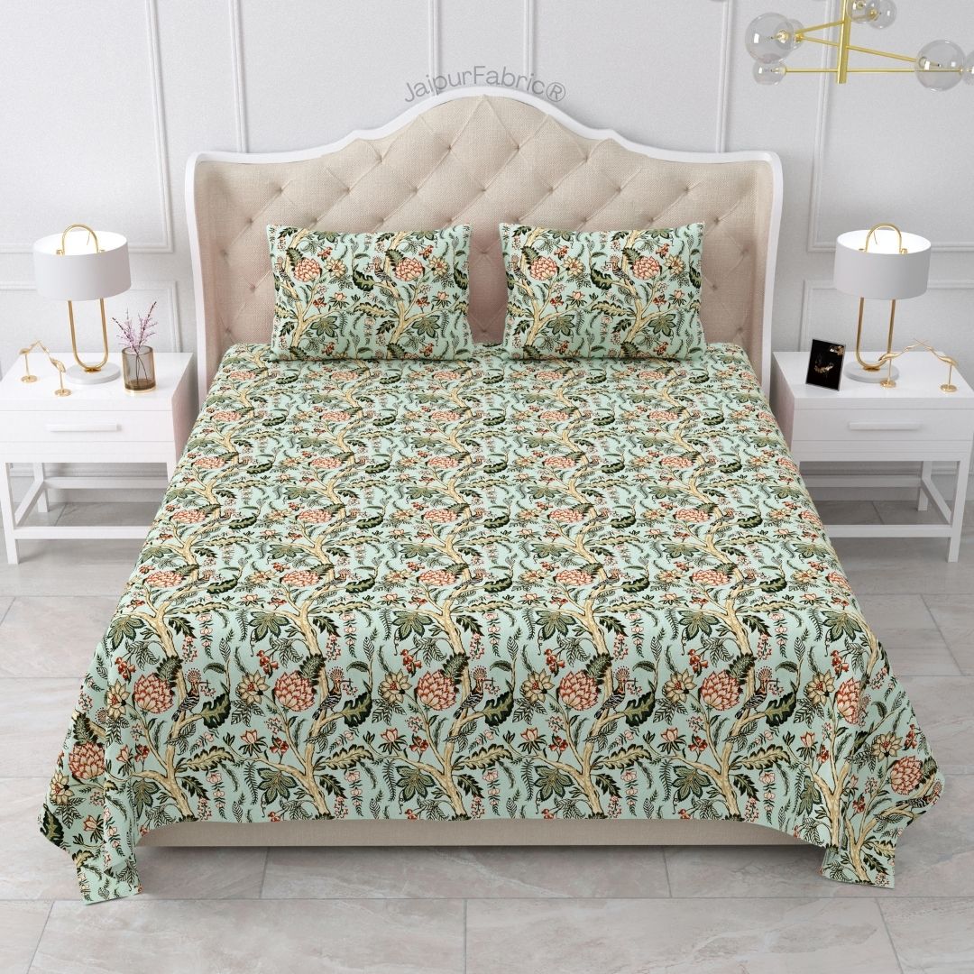 Wildwood Harmony Ash Grey Pure Cotton King Size Bedsheet