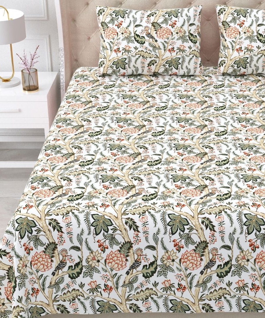 Wildwood Harmony Walnut Brown Pure Cotton King Size Bedsheet