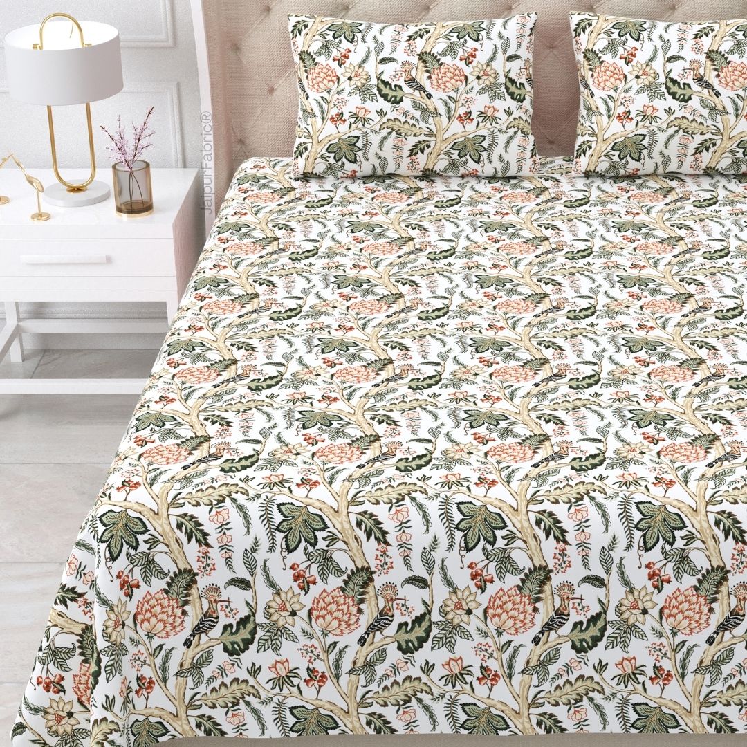 Wildwood Harmony Walnut Brown Pure Cotton King Size Bedsheet