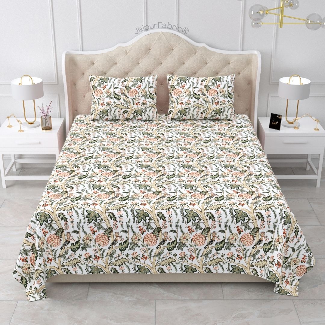 Wildwood Harmony Walnut Brown Pure Cotton King Size Bedsheet