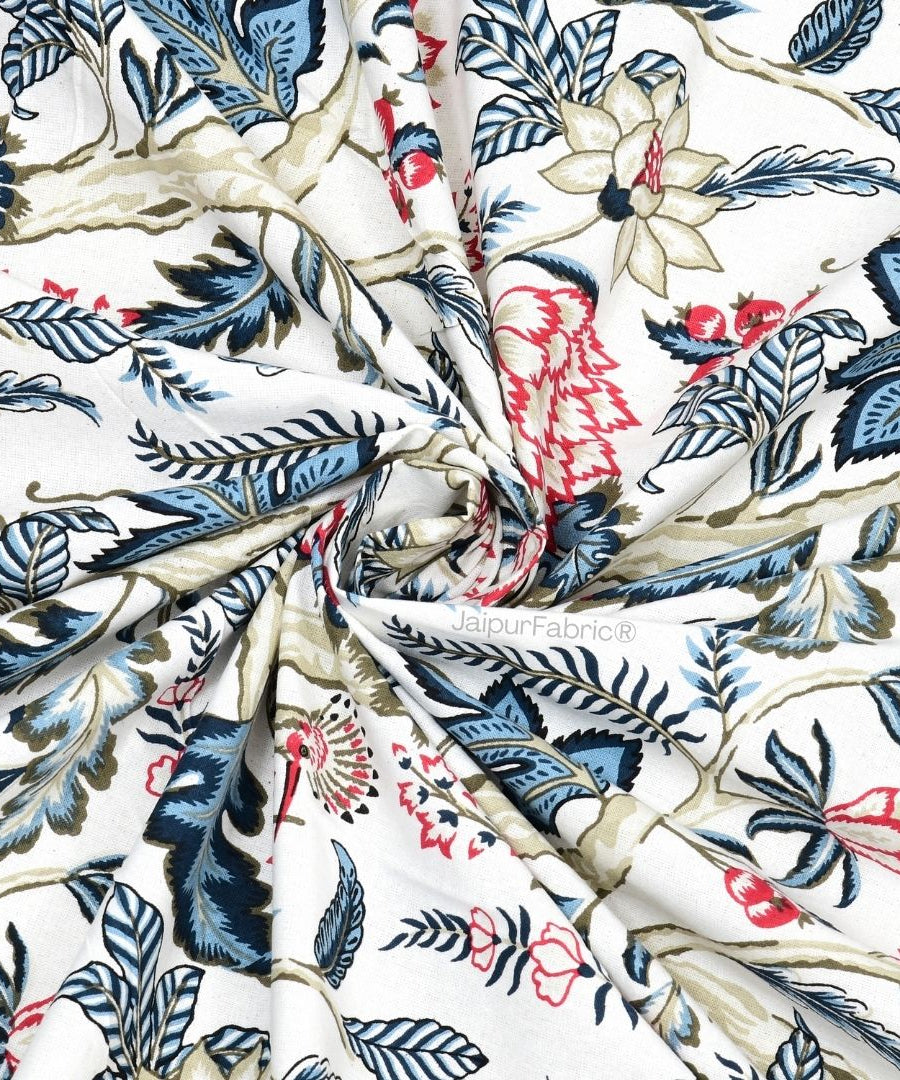 Wildwood Harmony Ocean Teal Pure Cotton King Size Bedsheet