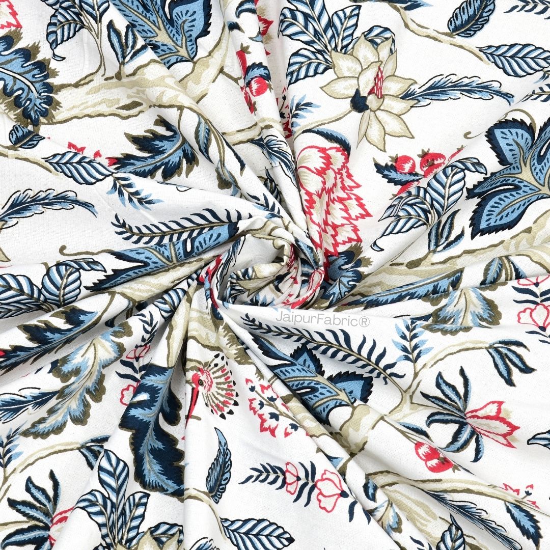 Wildwood Harmony Ocean Teal Pure Cotton King Size Bedsheet