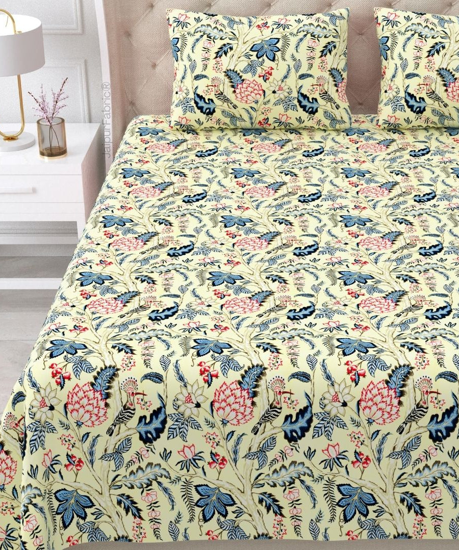 Wildwood Harmony Rustic Red Pure Cotton King Size Bedsheet