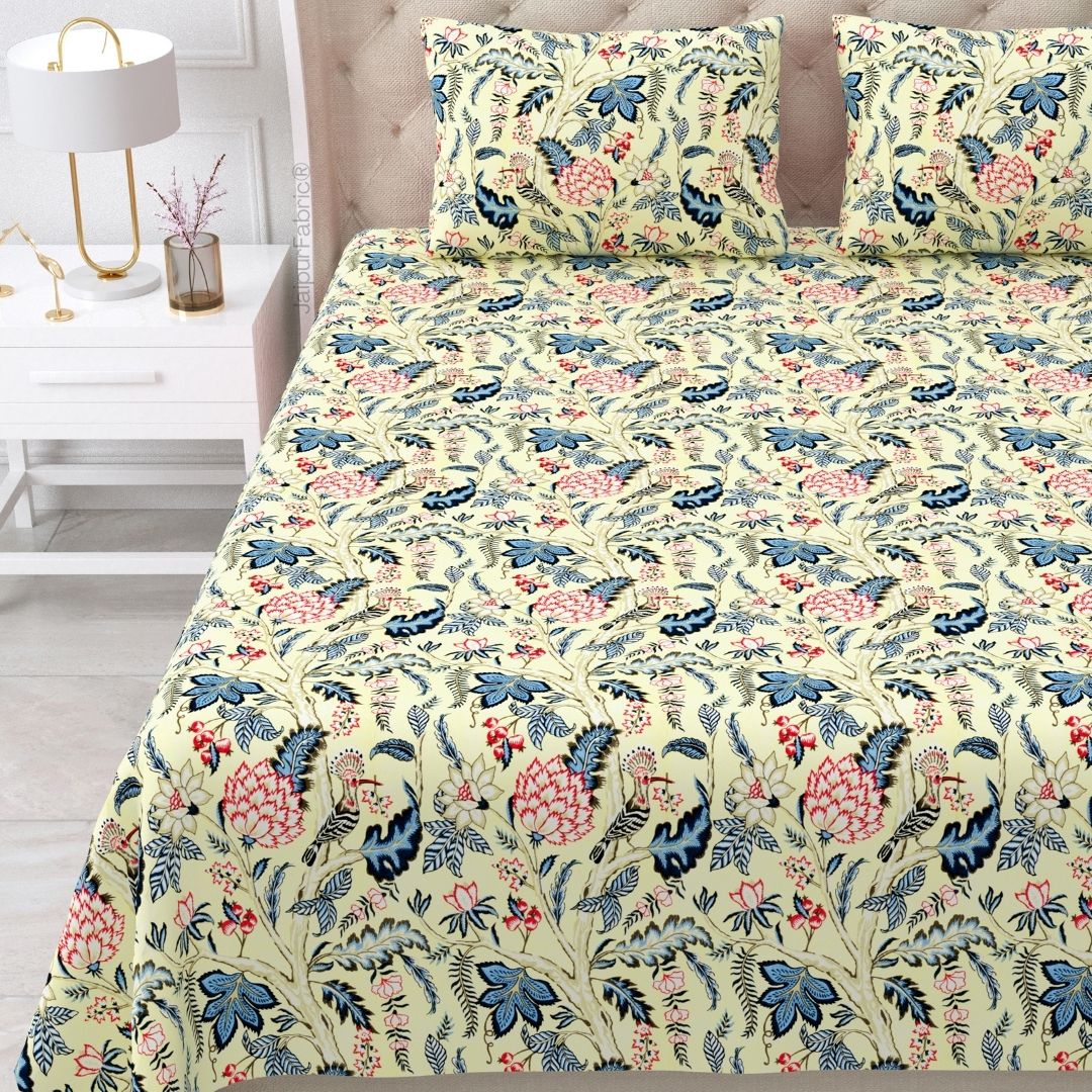 Wildwood Harmony Rustic Red Pure Cotton King Size Bedsheet