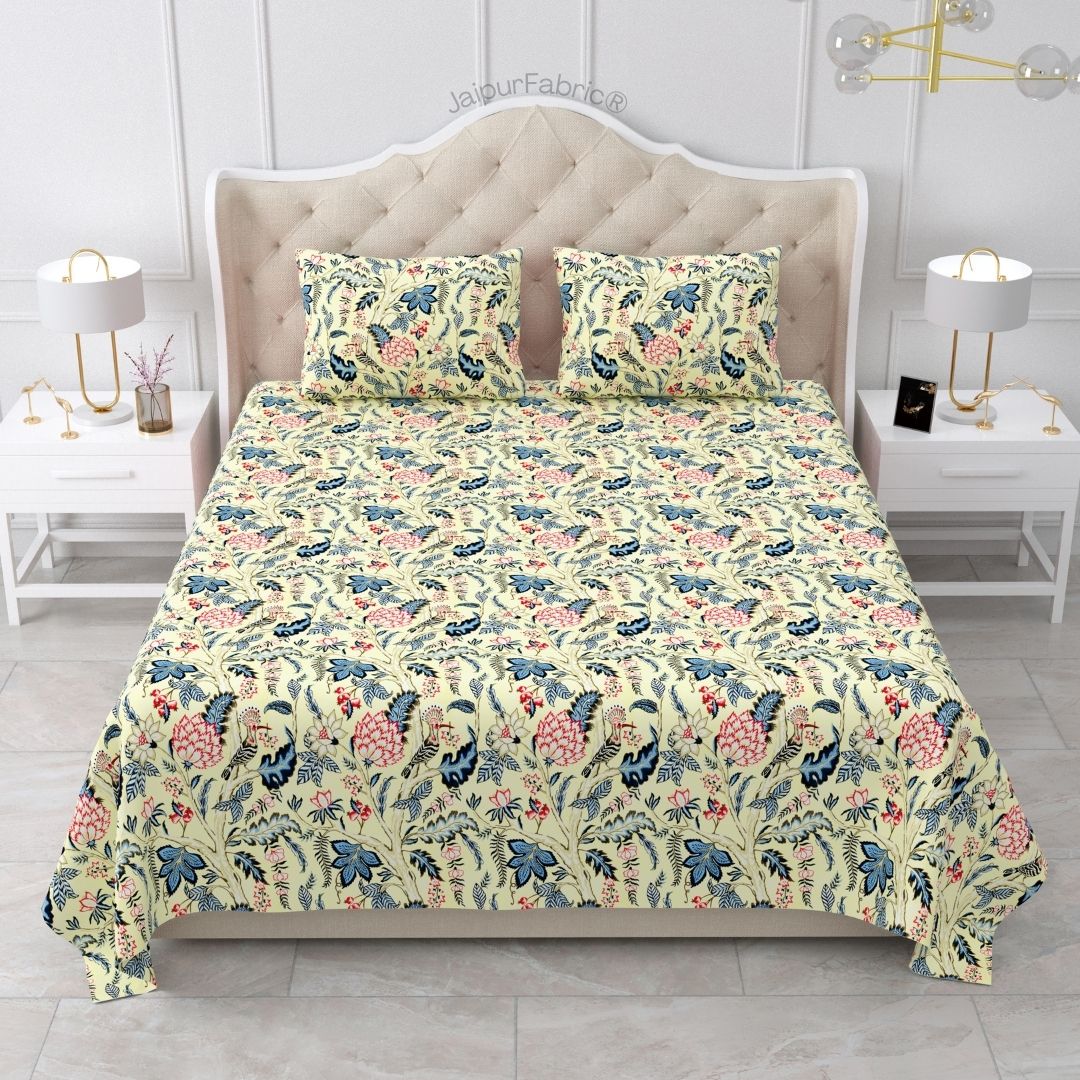 Wildwood Harmony Rustic Red Pure Cotton King Size Bedsheet