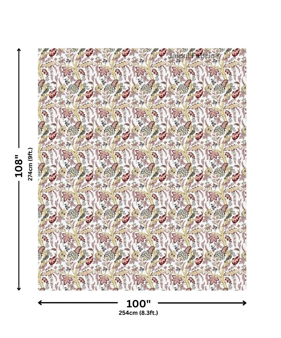 Wildwood Harmony White Floral King Size Pure Cotton Bedsheet