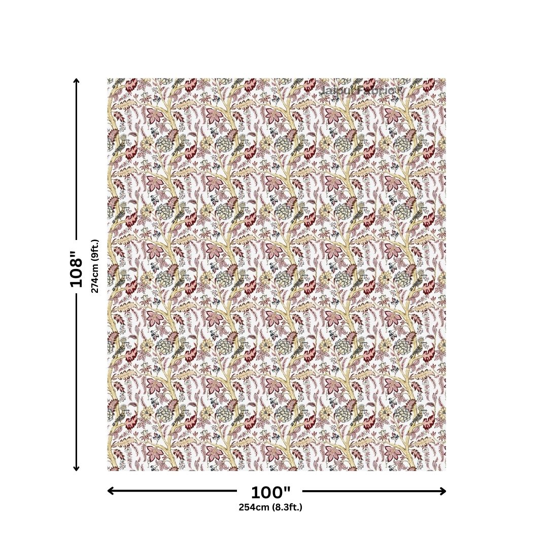 Wildwood Harmony White Floral King Size Pure Cotton Bedsheet