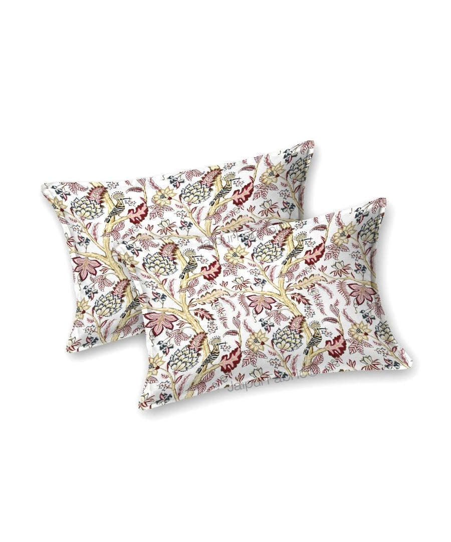 Wildwood Harmony White Floral King Size Pure Cotton Bedsheet