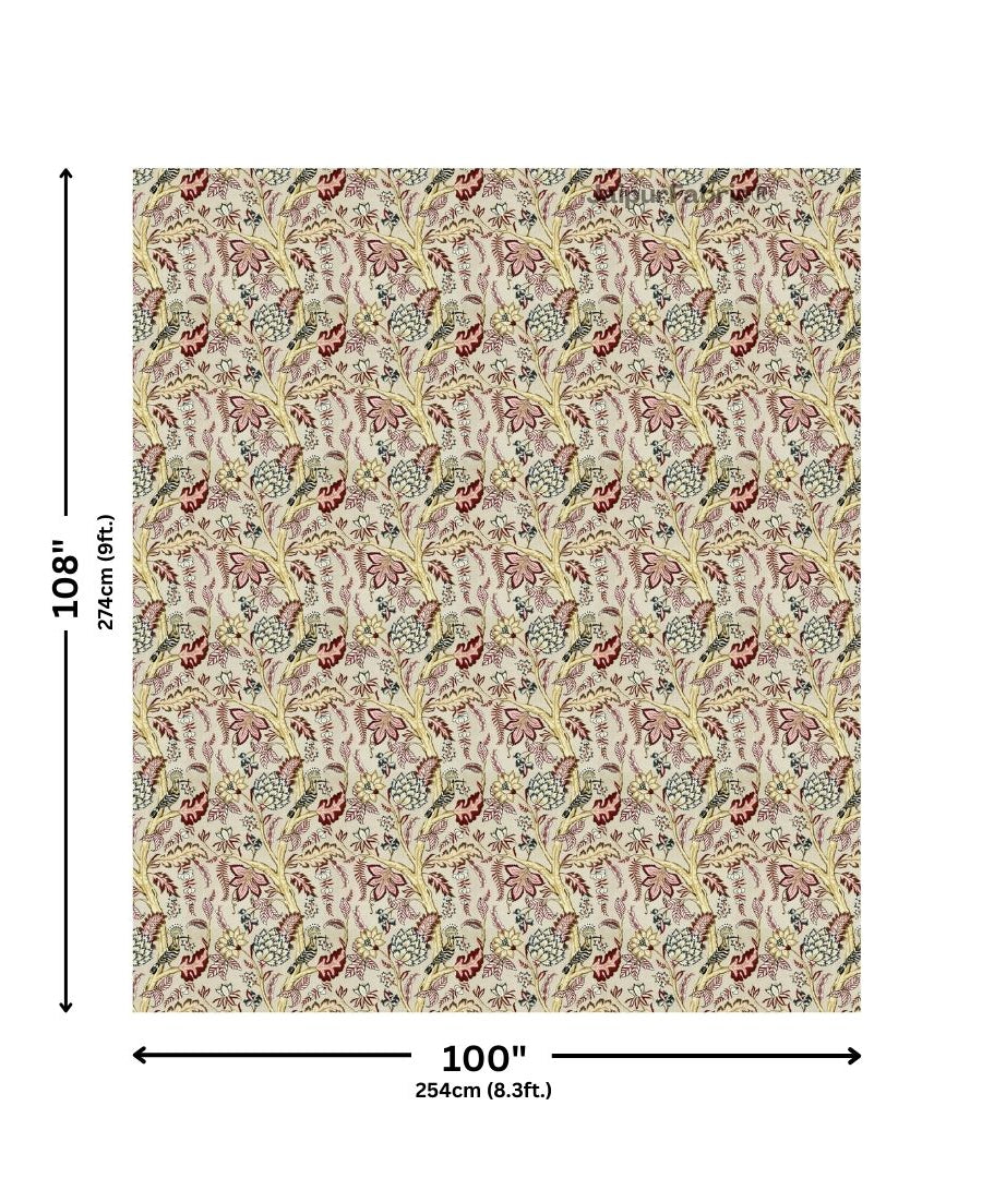 Wildwood Harmony Beige Floral King Size Pure Cotton Bedsheet