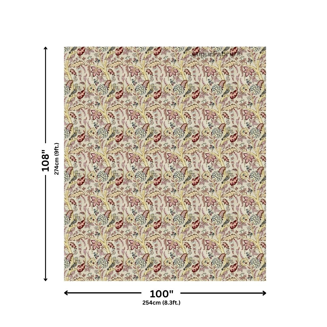 Wildwood Harmony Beige Floral King Size Pure Cotton Bedsheet