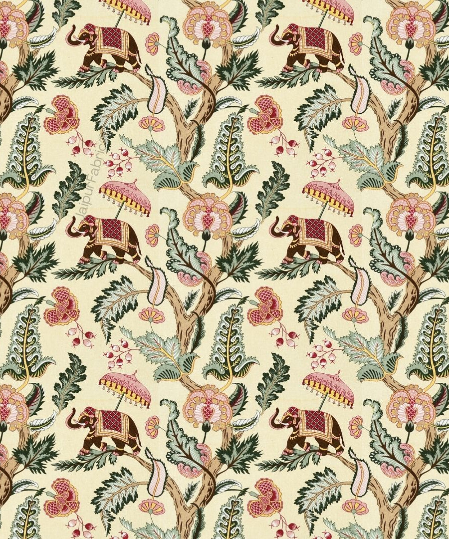 Elephant Paradise Ocean Blue Pure Cotton King Size Bedsheet