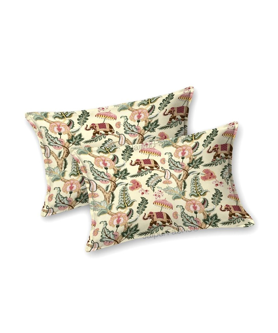 Elephant Paradise Ocean Blue Pure Cotton King Size Bedsheet