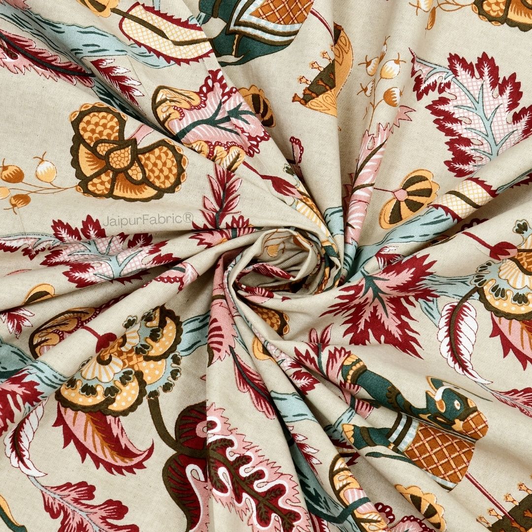 Elephant Paradise Cherry Red Pure Cotton King Size Bedsheet