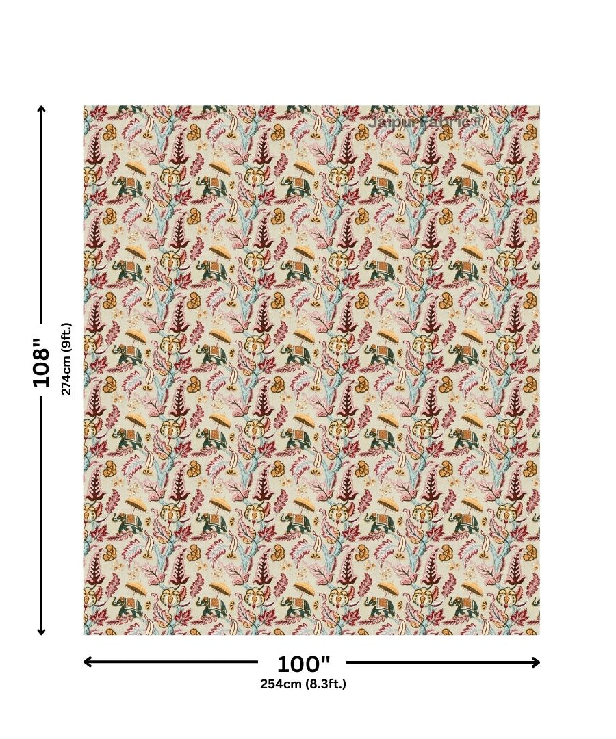 Elephant Paradise Cherry Red Pure Cotton King Size Bedsheet