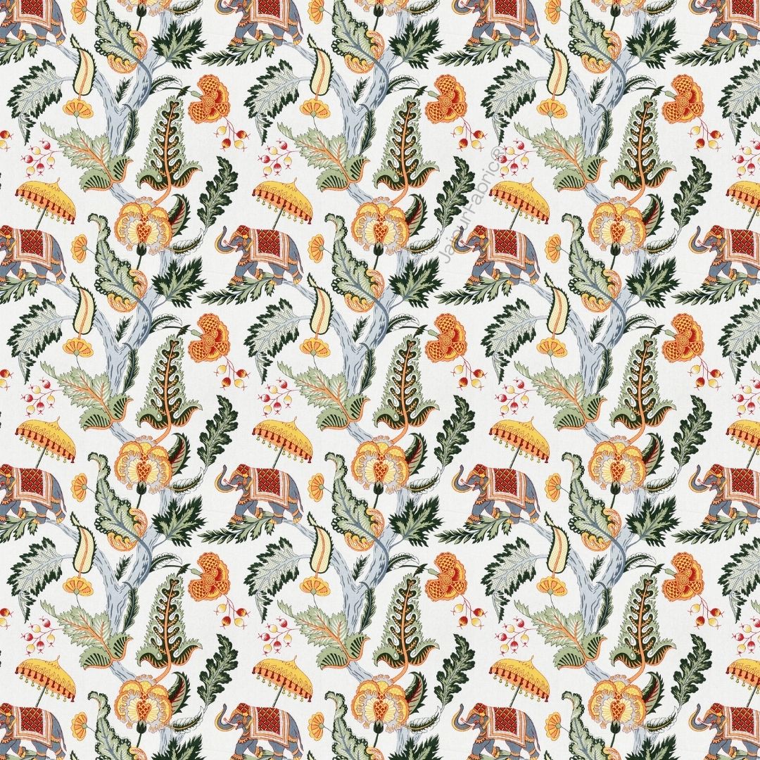 Elephant Paradise Pine Green Pure Cotton King Size Bedsheet