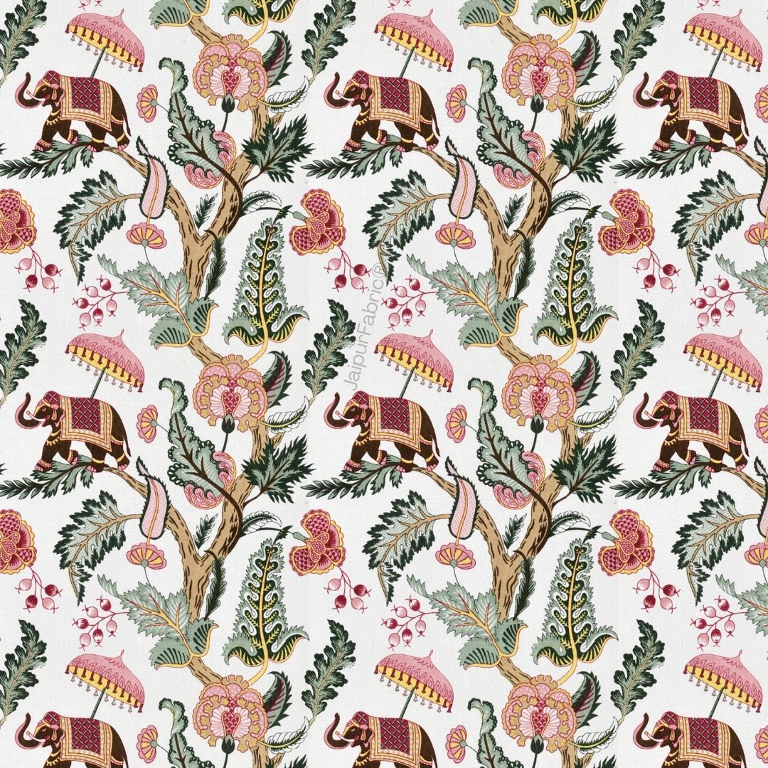 Elephant Paradise Twilight Black Pure Cotton King Size Bedsheet