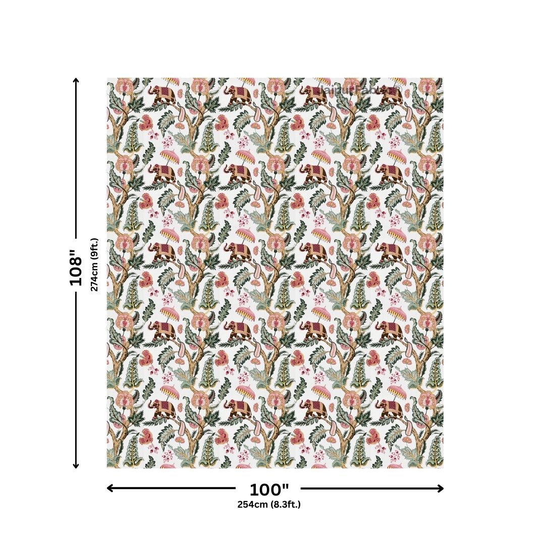 Elephant Paradise Twilight Black Pure Cotton King Size Bedsheet