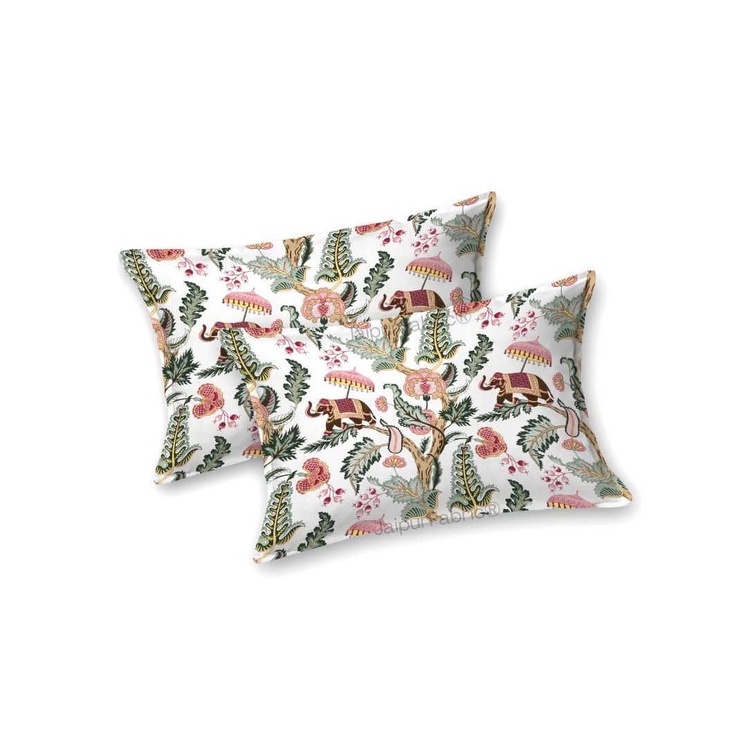 Elephant Paradise Twilight Black Pure Cotton King Size Bedsheet