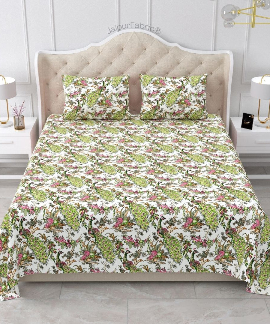 Mayura Royal Feather Pink Grove Pure Cotton King Size Bedsheet