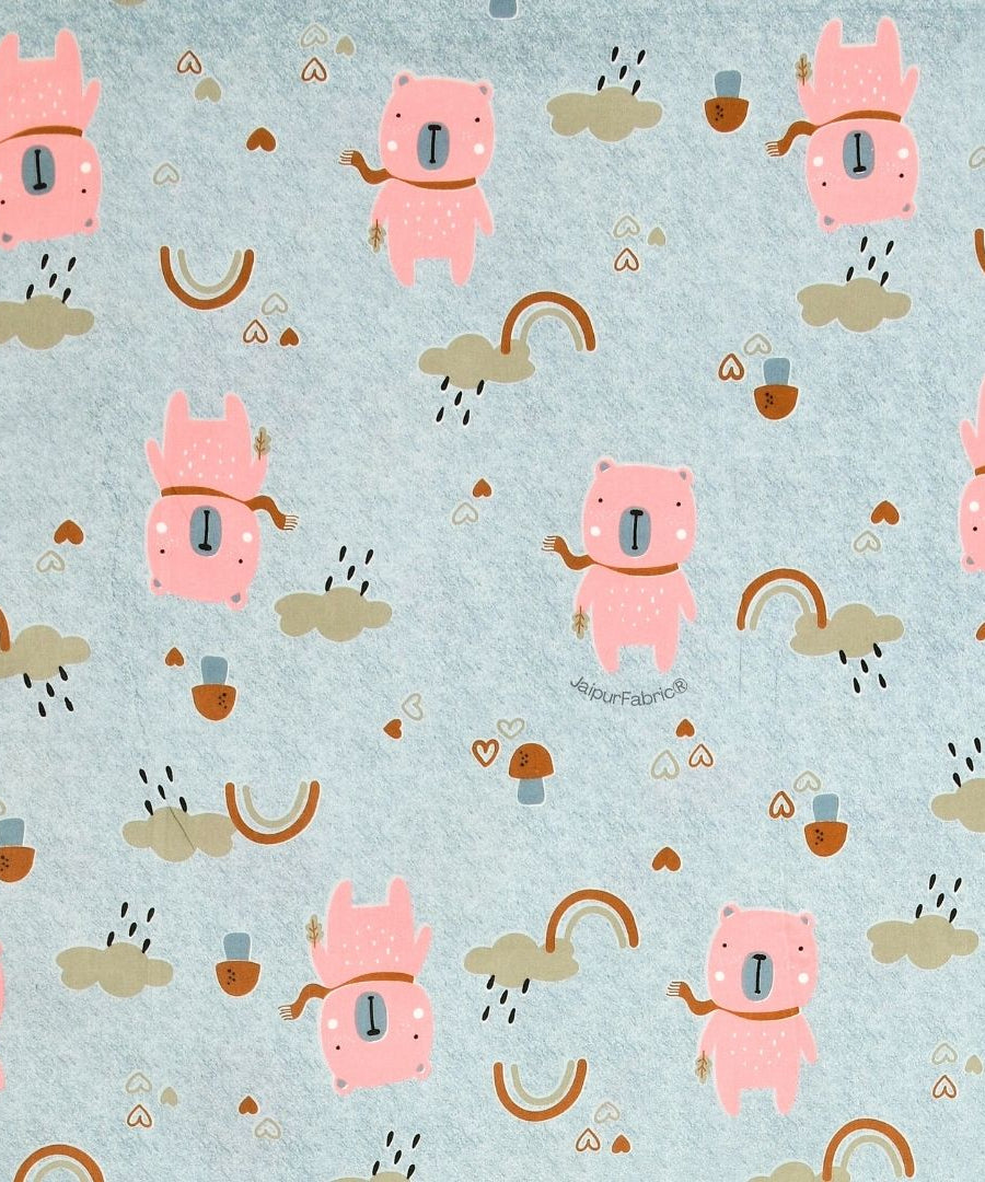 Playtime Pals Blue Pastel Soft Cotton Kids Bed Sheet Combo of 2