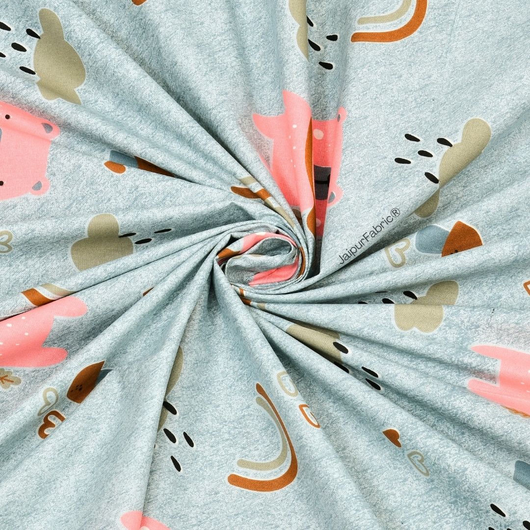 Playtime Pals Blue Pastel Soft Cotton Kids Bed Sheet Combo of 2