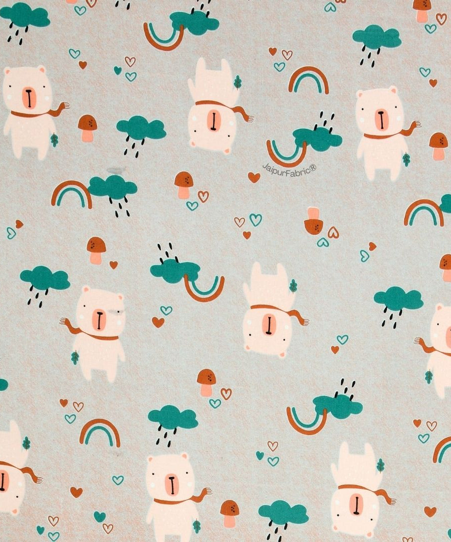 Playtime Pals Green Pastel Soft Cotton Kids Bed Sheet Combo of 2