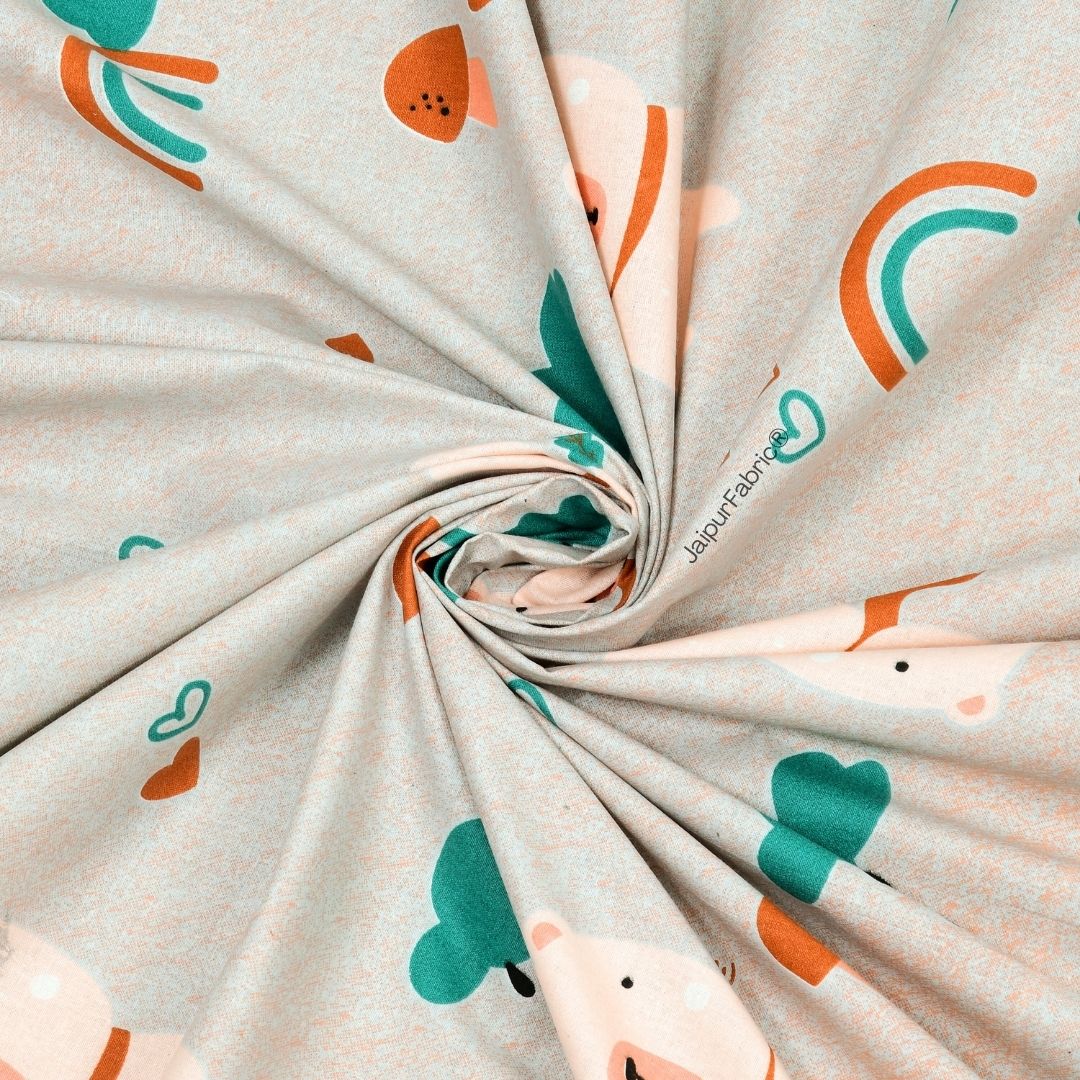 Playtime Pals Green Pastel Soft Cotton Kids Bed Sheet Combo of 2