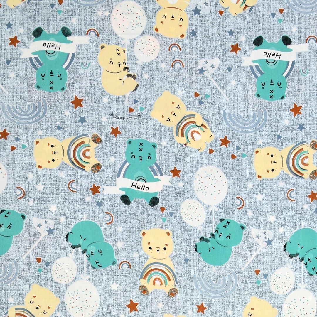 Cuteness Overloaded Blue Soft Cotton Kids Bed Sheet Combo of 2