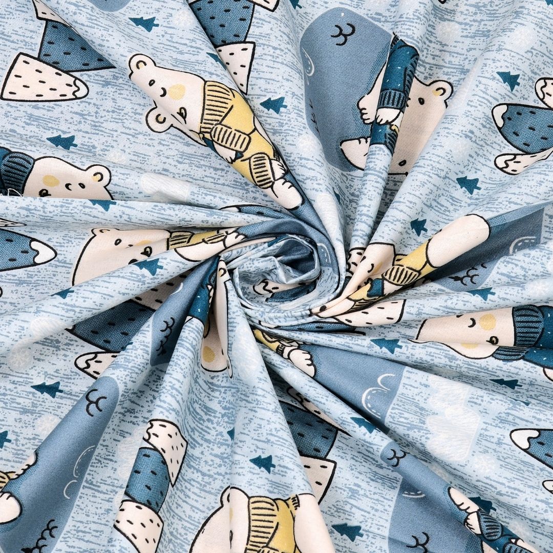 Artist of the Future Icy Blue Soft Cotton Kids Bed Sheet Combo of 2