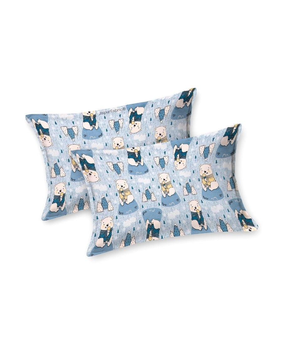 Artist of the Future Icy Blue Soft Cotton Kids Bed Sheet Combo of 2